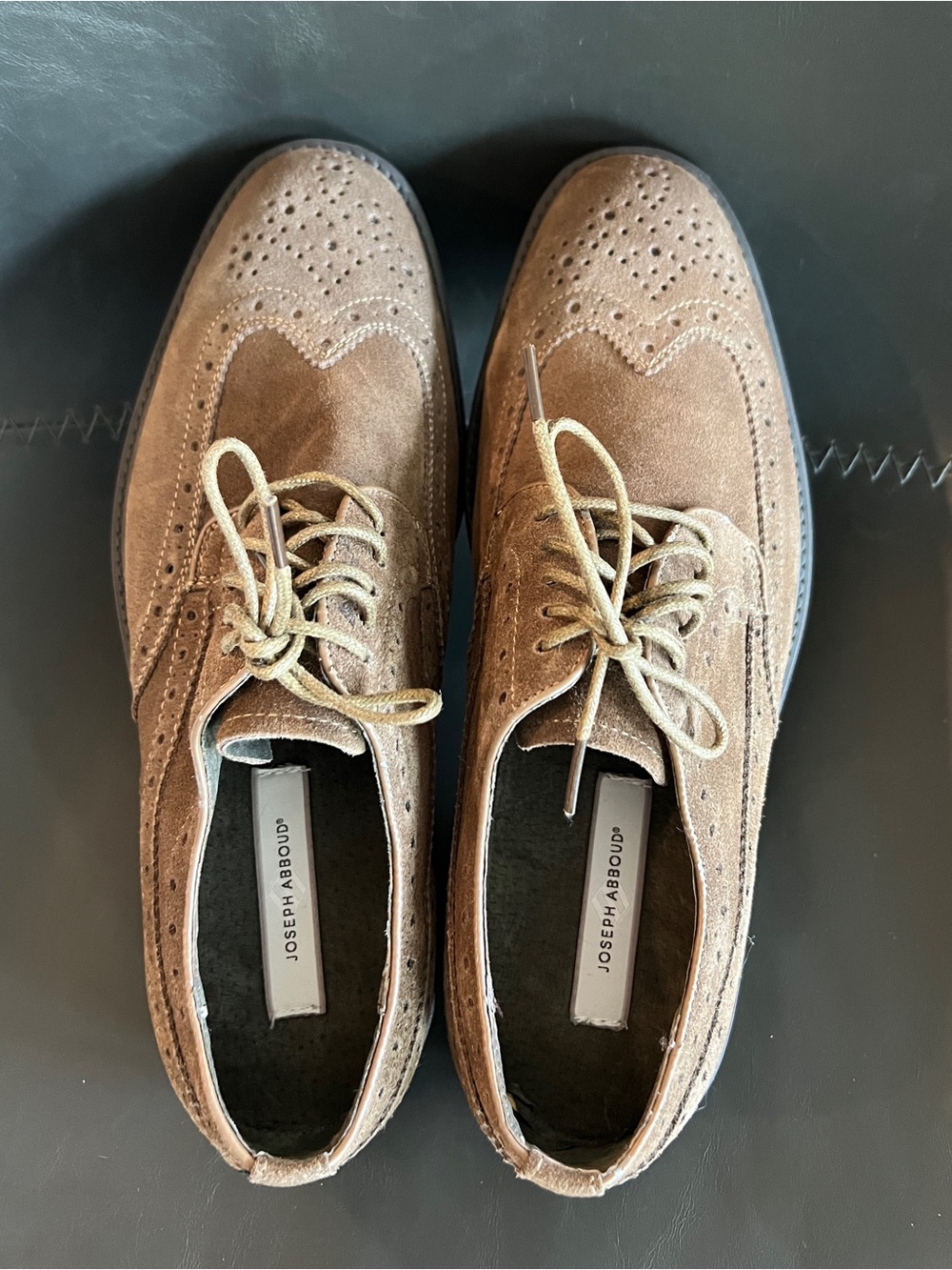 Joseph Abboud Brown Suede Wingtip Derbys